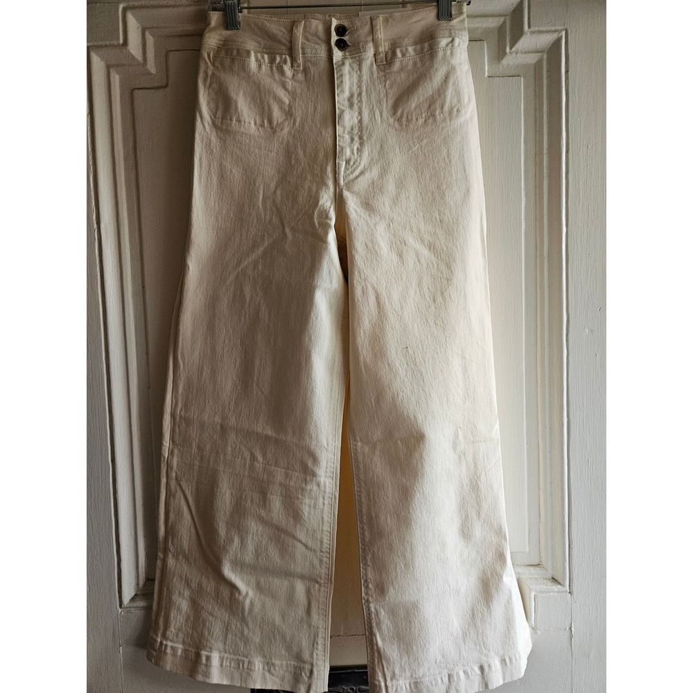 Unpublished Gemma The Mod Sailor Wide Leg Jeans Cream Off White 27x26 UW2001003